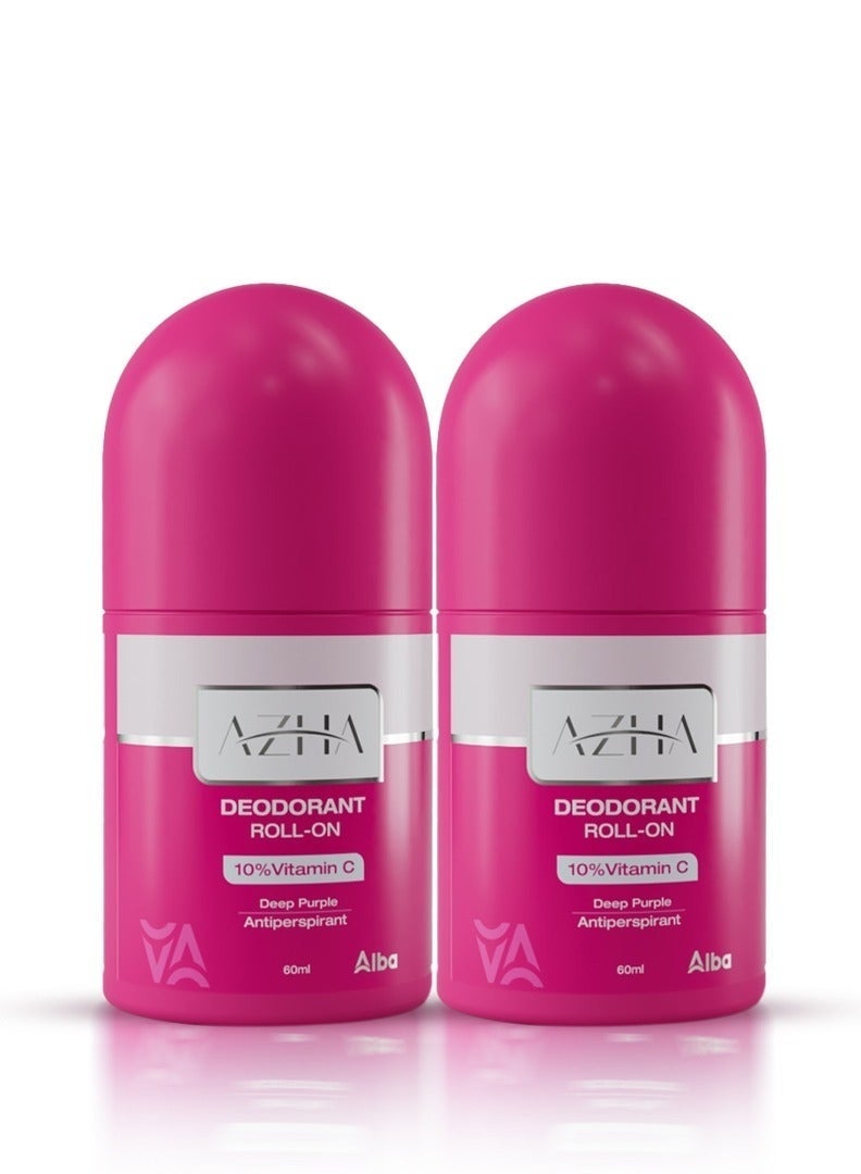 أزهى مزيل عرق أزها على شكل رول أون، ، عبوة مكونة من قطعتين بسعة 60 مل. - Image 1